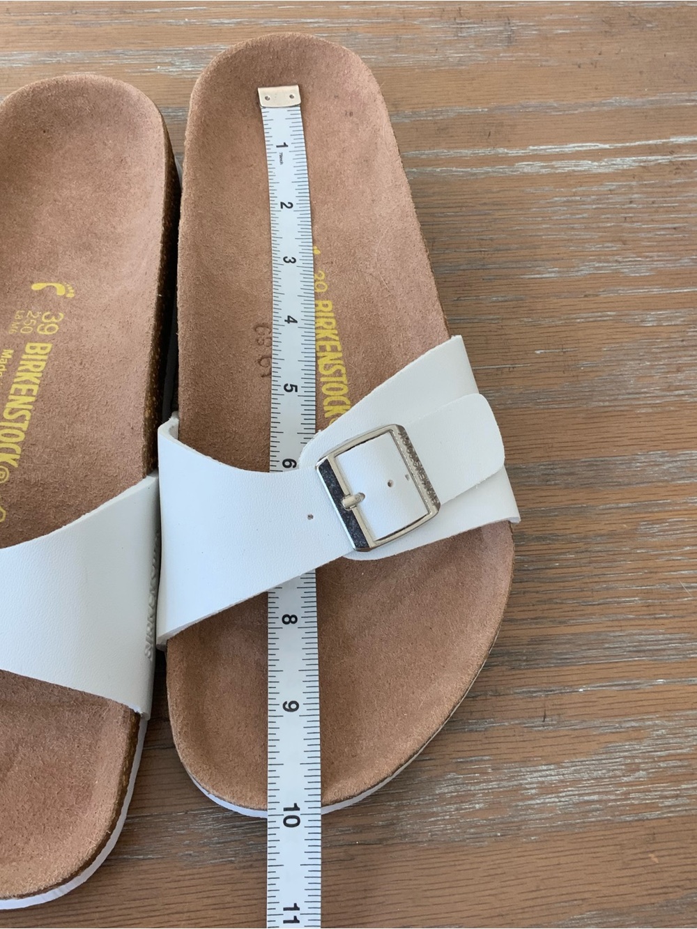 Birkenstock White flat Slip On Sandals EU39 US8 - Picture 6 of 7